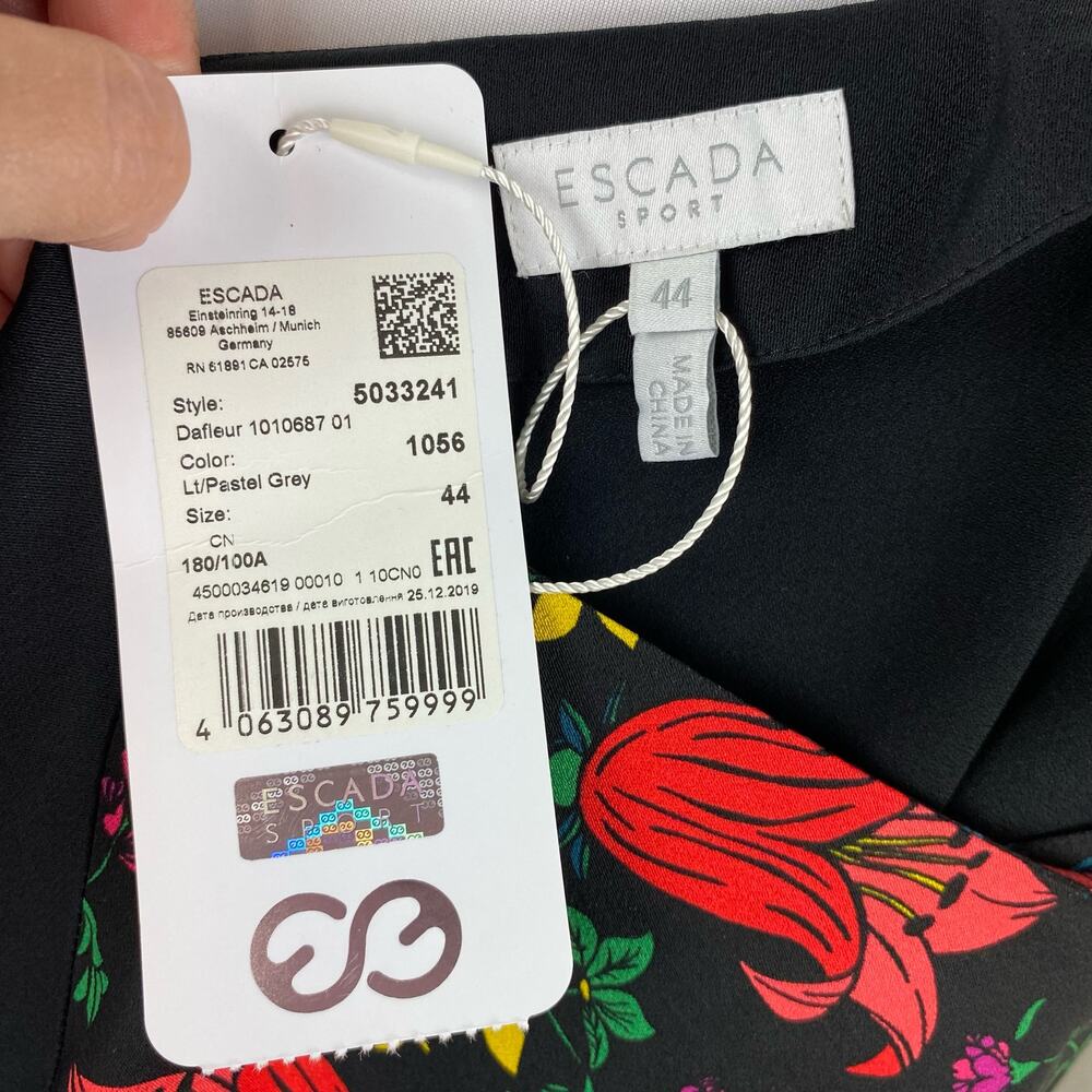 Escada Dafleur Floral Tunic Shift Dress in Black - Picture 10 of 10